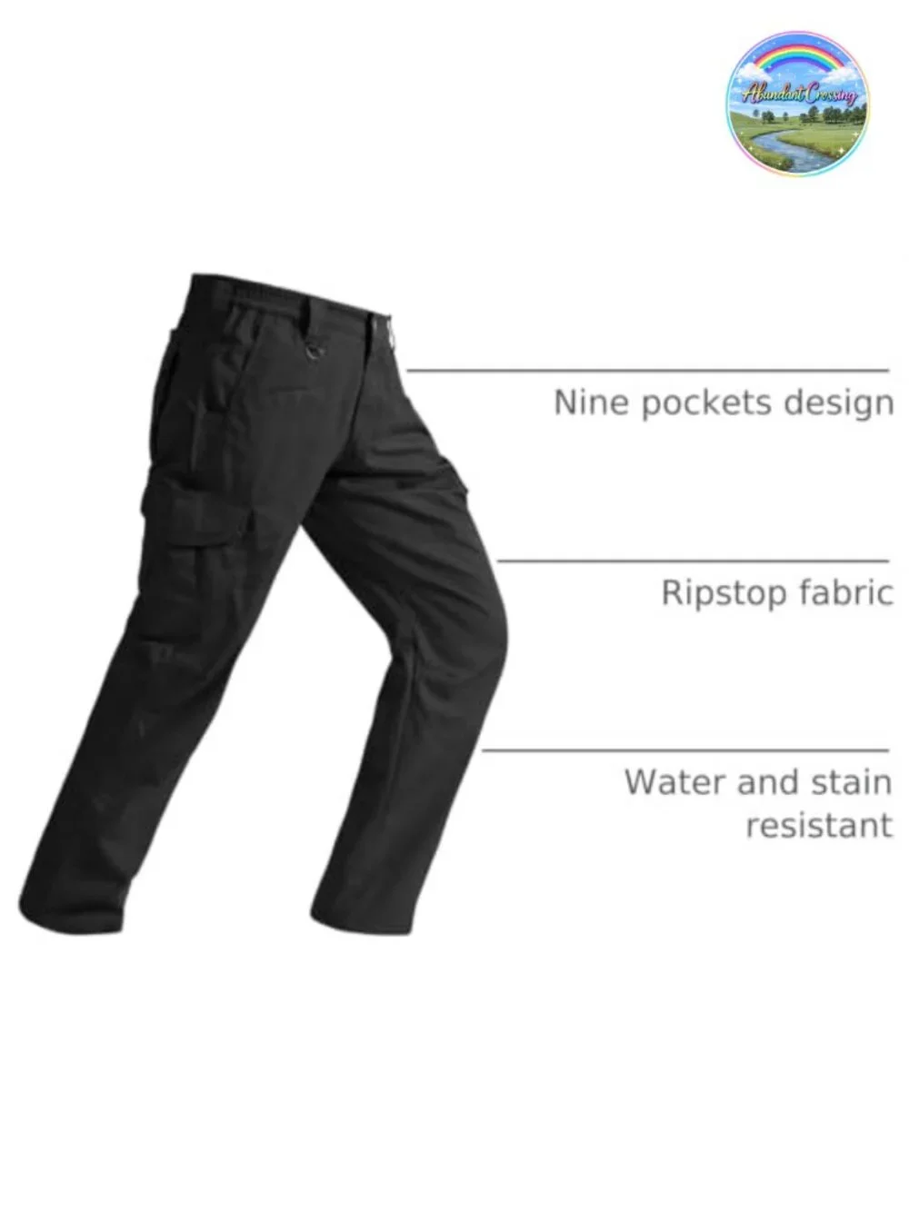 Tactical Cargo Pants Ripstop Water Resistant 9 Pockets Men's Hiking Work Pants